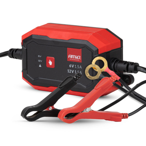 Digitales Batterieladegerät AGM/GEL/STD/LiFePO4 1,5 A 6/12 V AMIO-04526