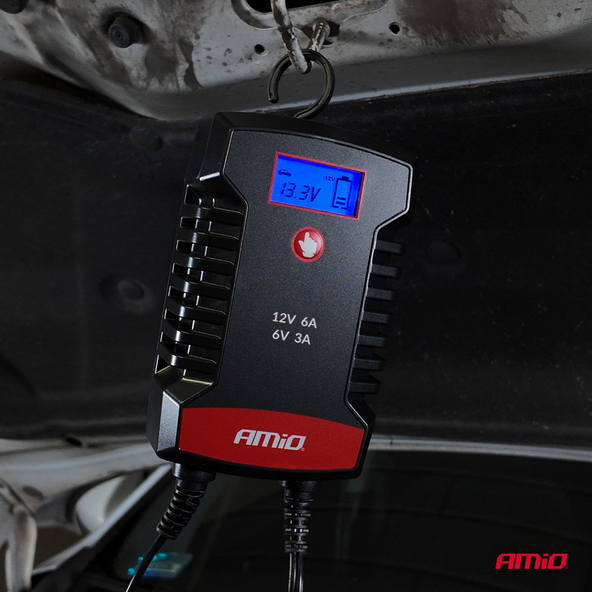 Digitales Batterieladegerät AGM/GEL/LiFePO4 6A 6/12V PRO HOOK AMIO-04532