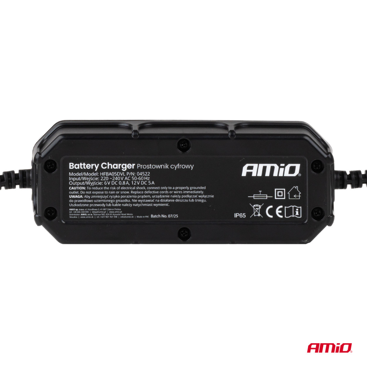 Digitales Batterieladegerät für Blei-Säure/Standard/Gel/AGM/LiFePO4 5A 6/12V AMIO-04522