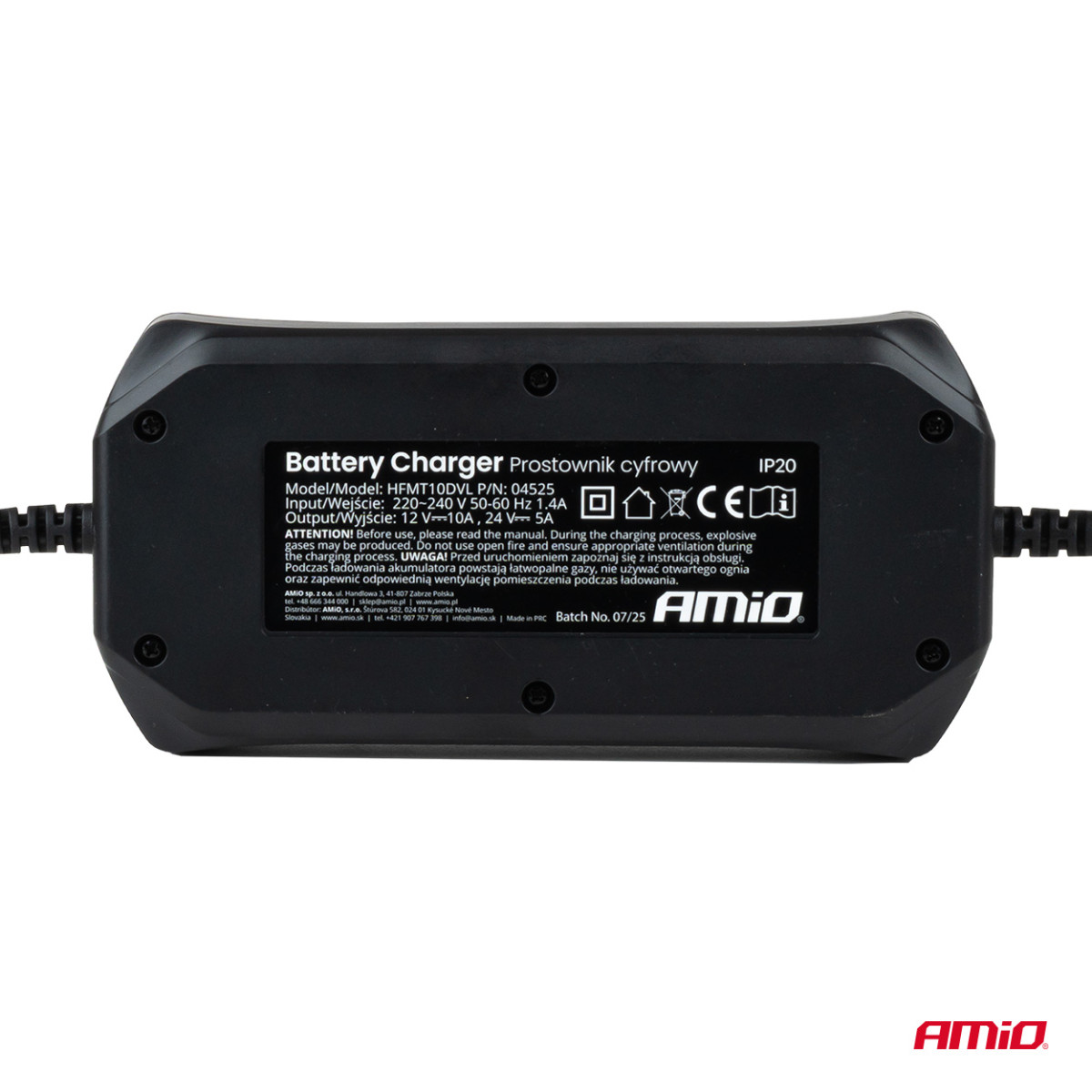 Digitales Batterieladegerät STD/GEL/AGM/WET 10A 12/24V AMIO-04525