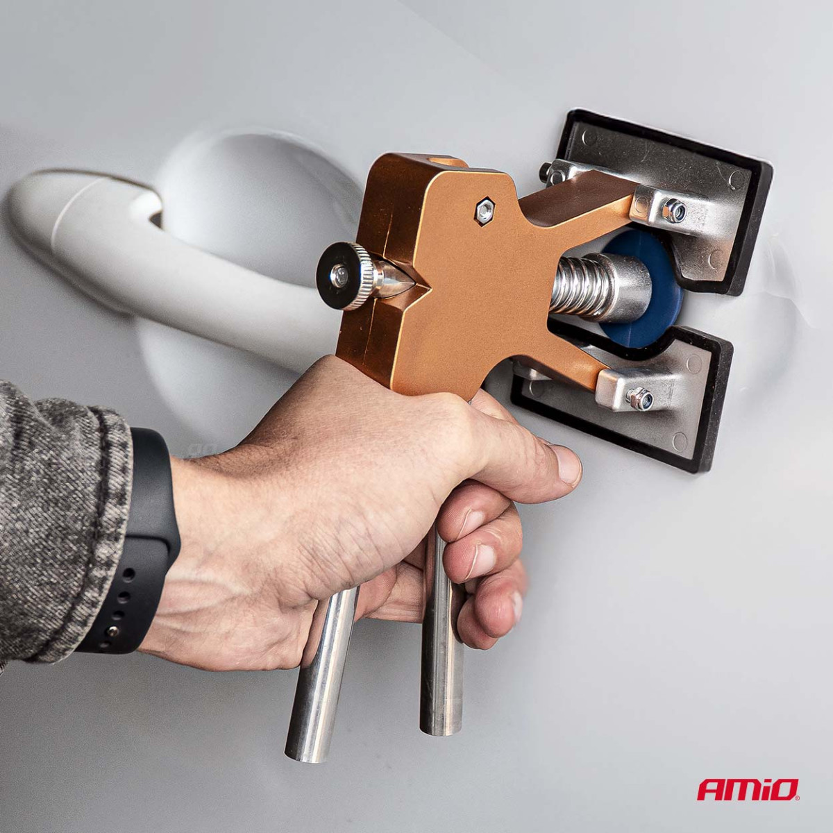 PDR-Reparaturset – für die Ausbeultechnik an der Karosserie, 20 Aufsätze, AMIO-04598