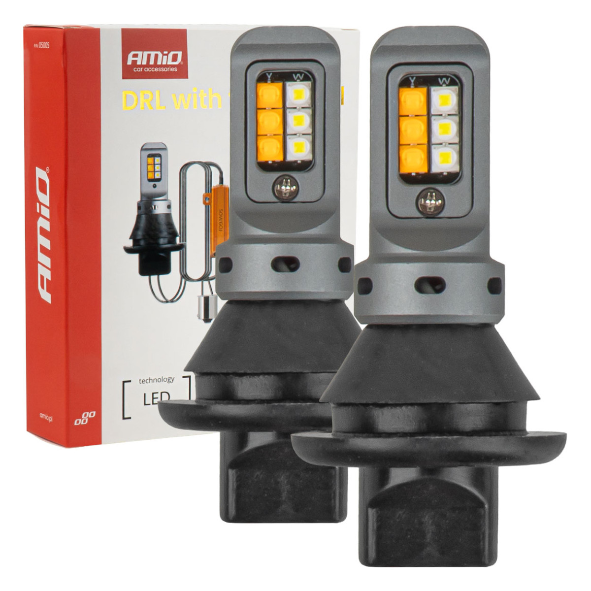 LED-Tagfahrlicht und Blinker 2in1, 1156, CANBUS, 12/24 V, AMIO-05005