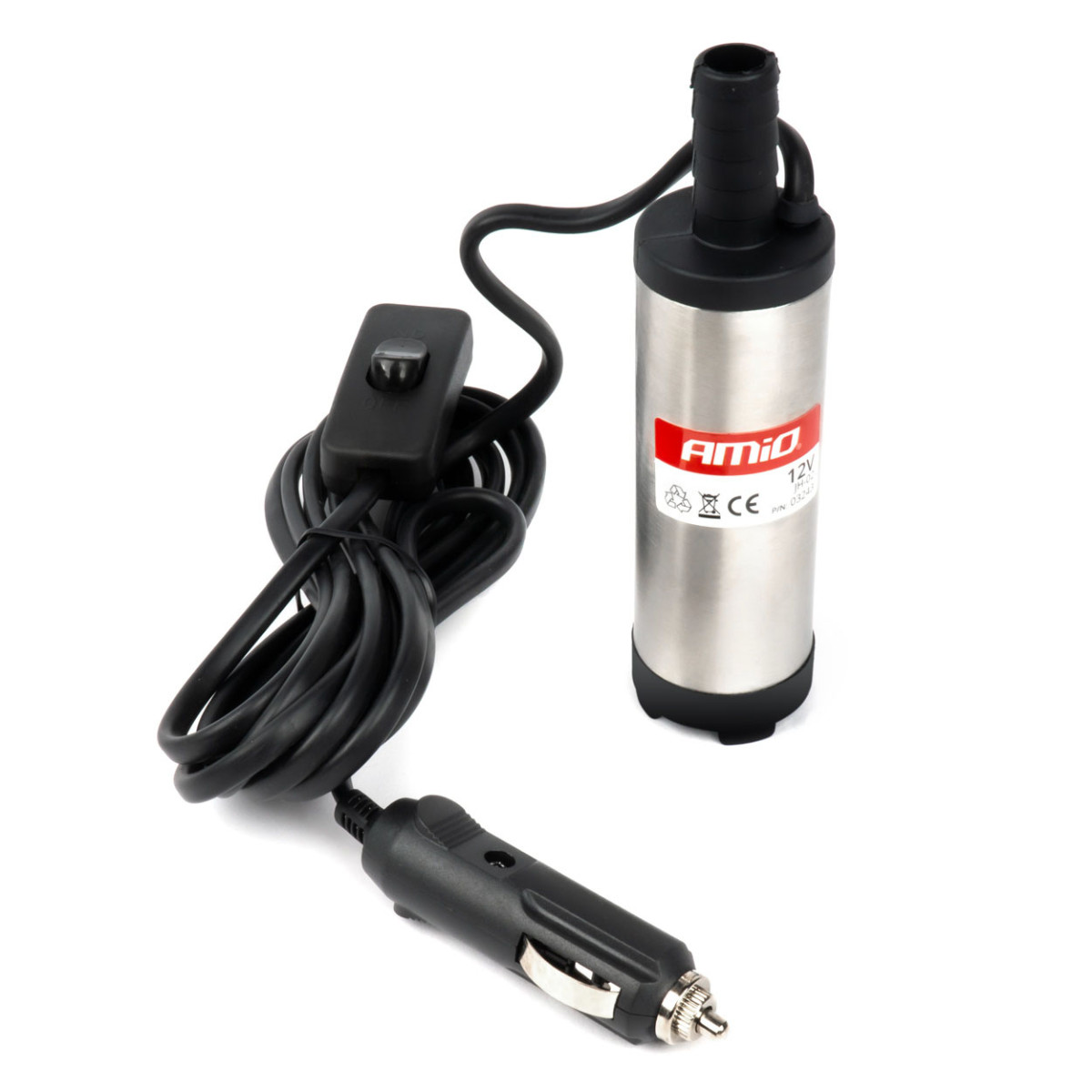 Elektrische Tauchpumpe für Dieselkraftstoff 38 mm 12V/230V mit Schlauch AMIO-03243