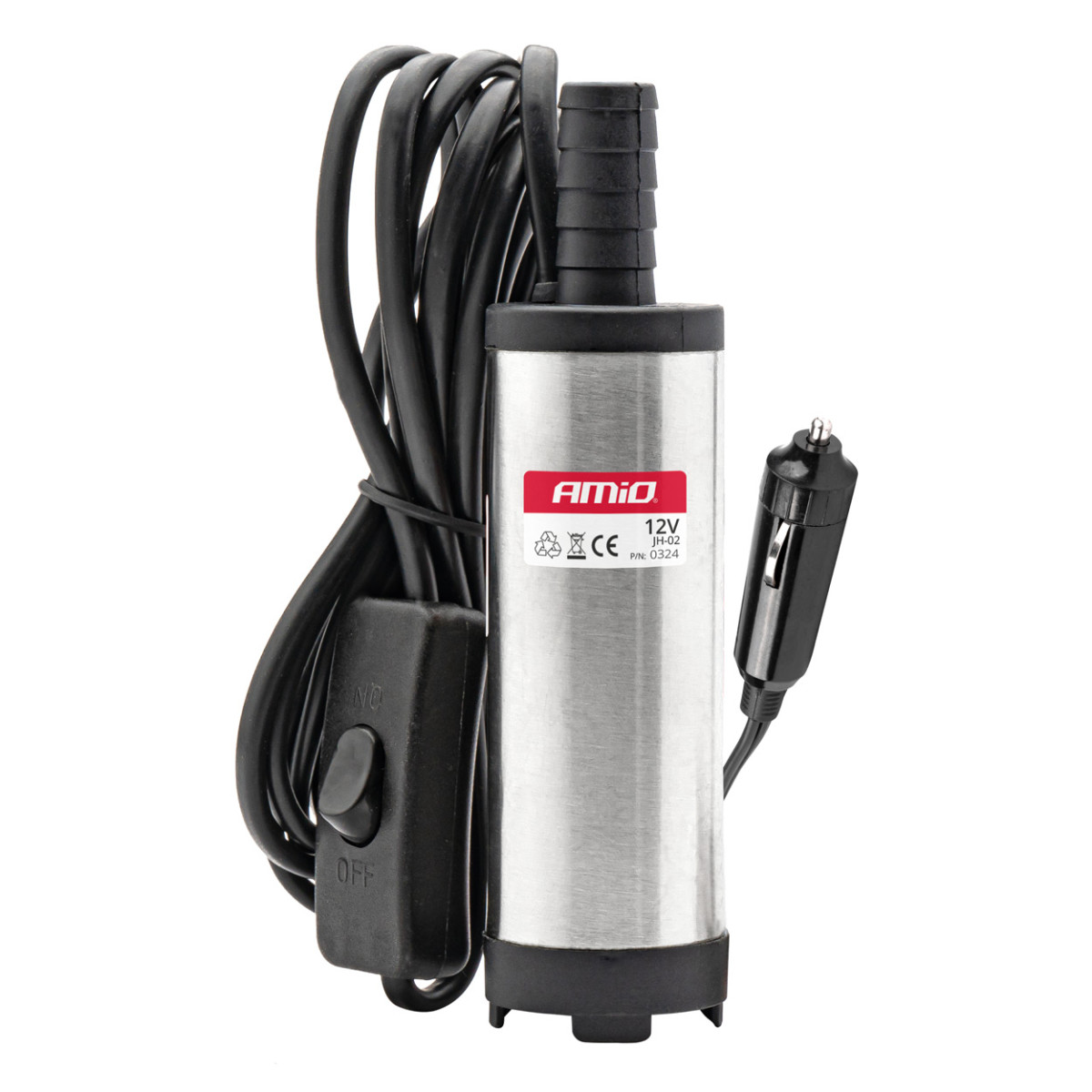 Elektrische Tauchpumpe für Dieselkraftstoff, 38 mm, 12 V, mit Kfz-Zündbuchsenadapter AMIO-03242