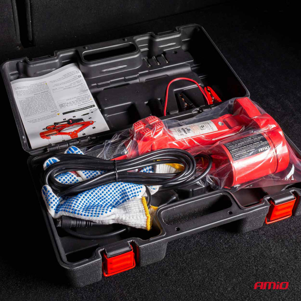 Elektrische Trapezhebebühne 3000 kg, 12 V mit Fernbedienung und Reparaturset AMIO-02406