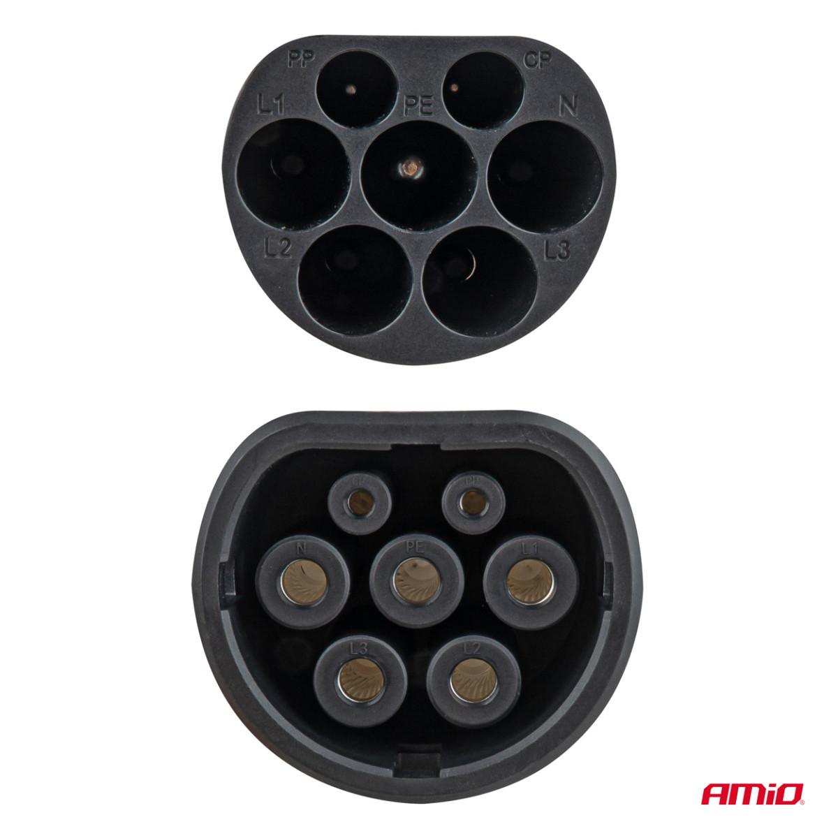 Ladekabel für Elektrofahrzeuge Typ 2 – Typ 2, 3-phasig, 22 kW, 5 m, AMIO-04972