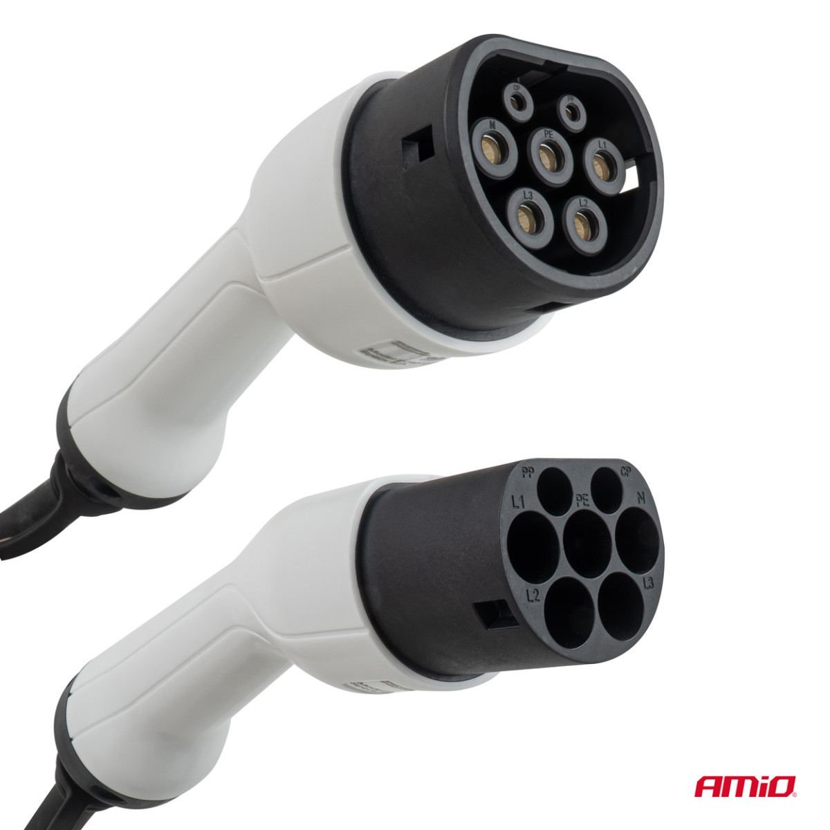 Ladekabel für Elektrofahrzeuge Typ 2 – Typ 2, 3-phasig, 22 kW, 5 m, AMIO-04972