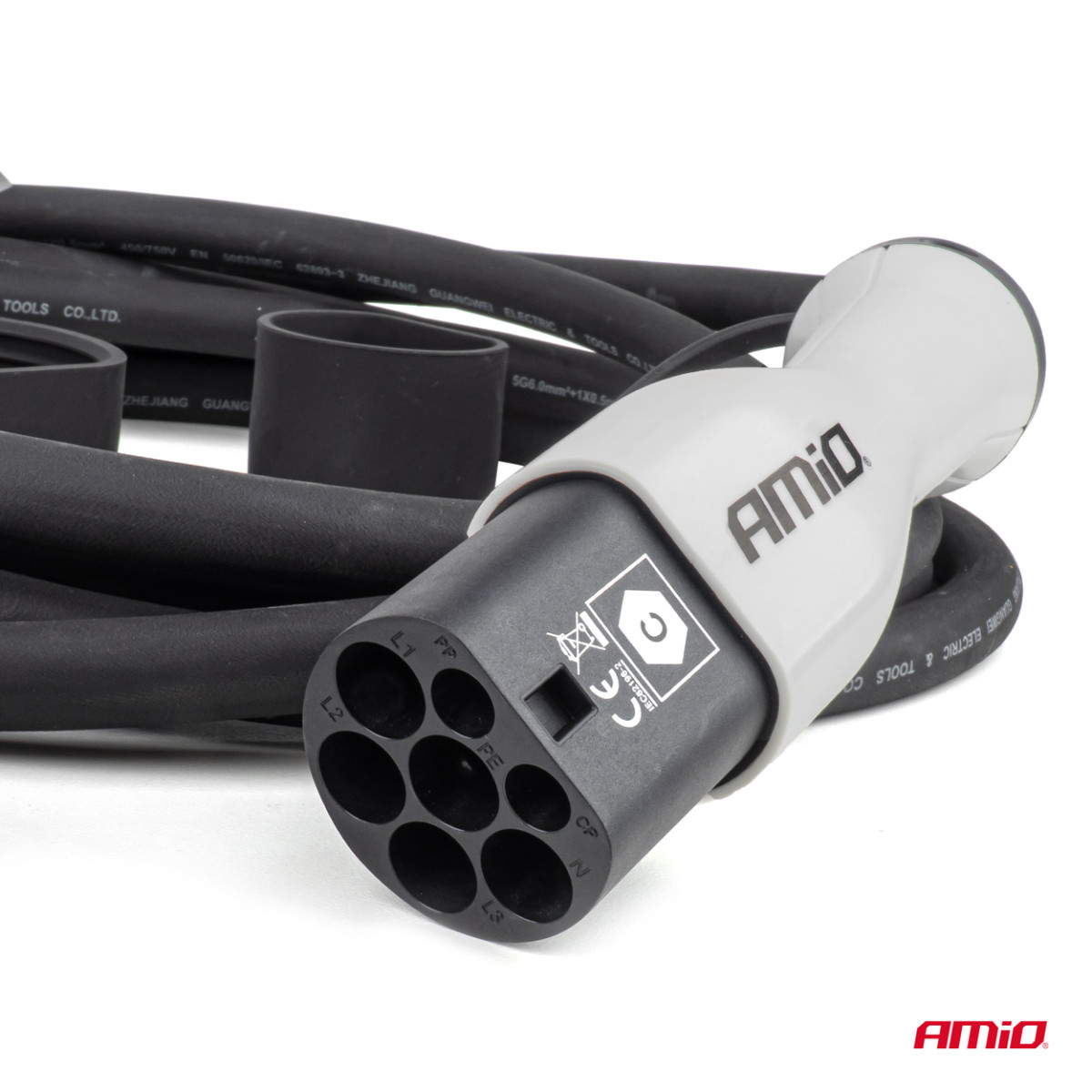 Ladekabel für Elektrofahrzeuge Typ 2 – Typ 2, 3-phasig, 22 kW, 5 m, AMIO-04972