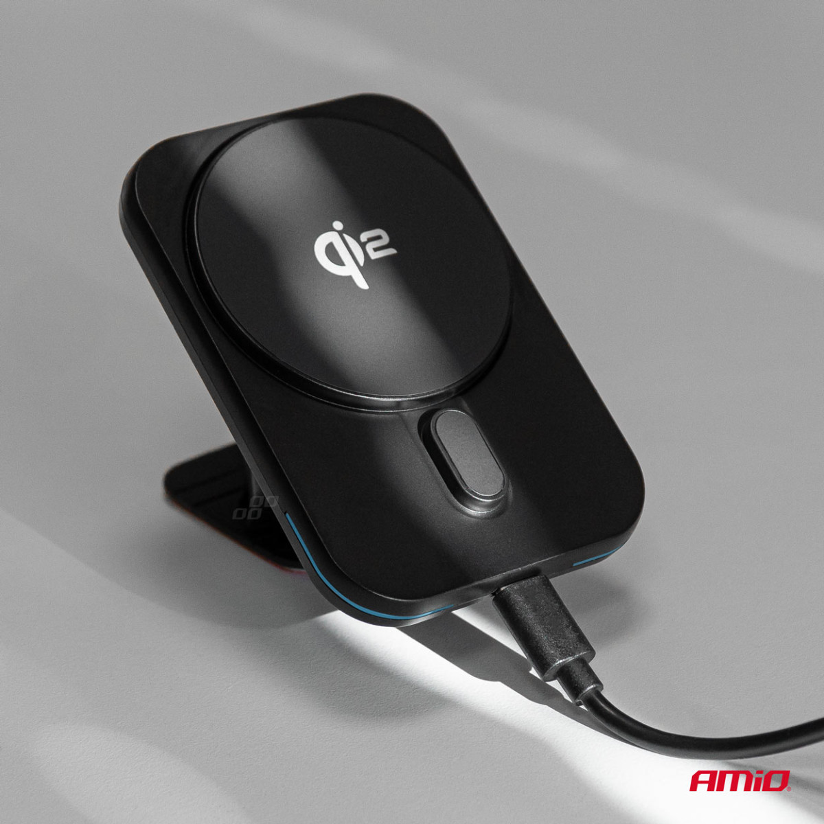 Magnetisches kabelloses Autoladegerät Qi2 15W – für Lüftung/Armaturenbrett AMIO-04179