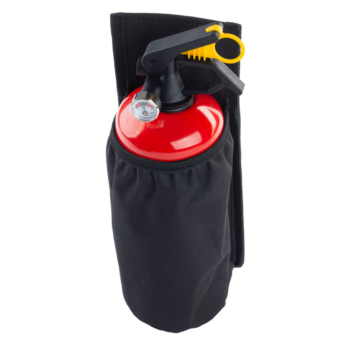 Feuerlöscherhalterung mit Klebeband, schwarz AMIO-02867