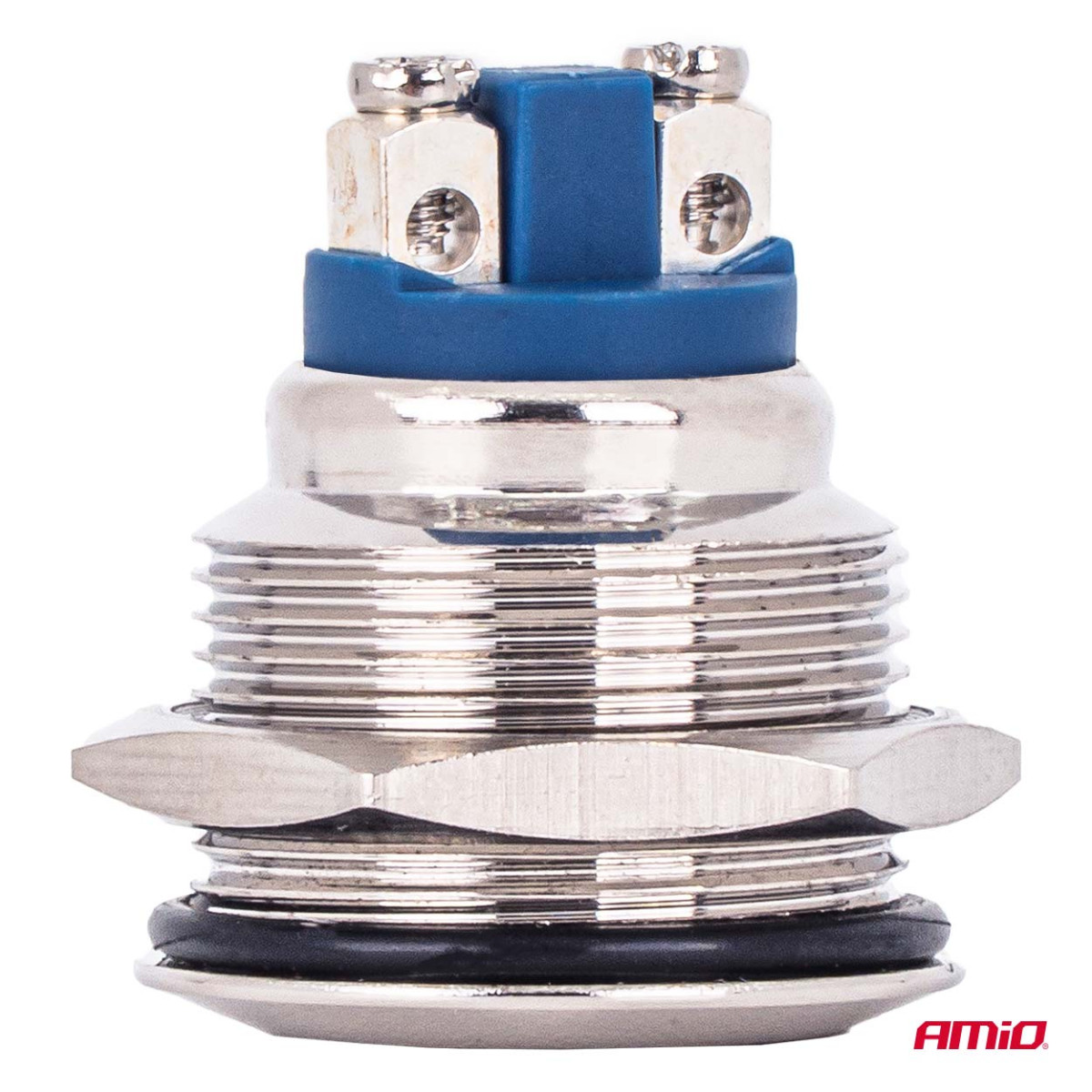 Flacher runder Momenttaster, 19 mm, 5 A, 12/230 V AMIO-04436