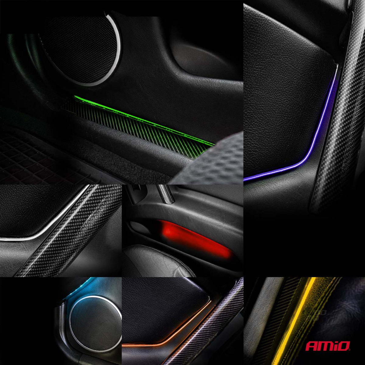 Flexible seitliche LED-COB-Streifen 2x30 cm 12V, RGB verschiedene Farben, mit Fernbedienung