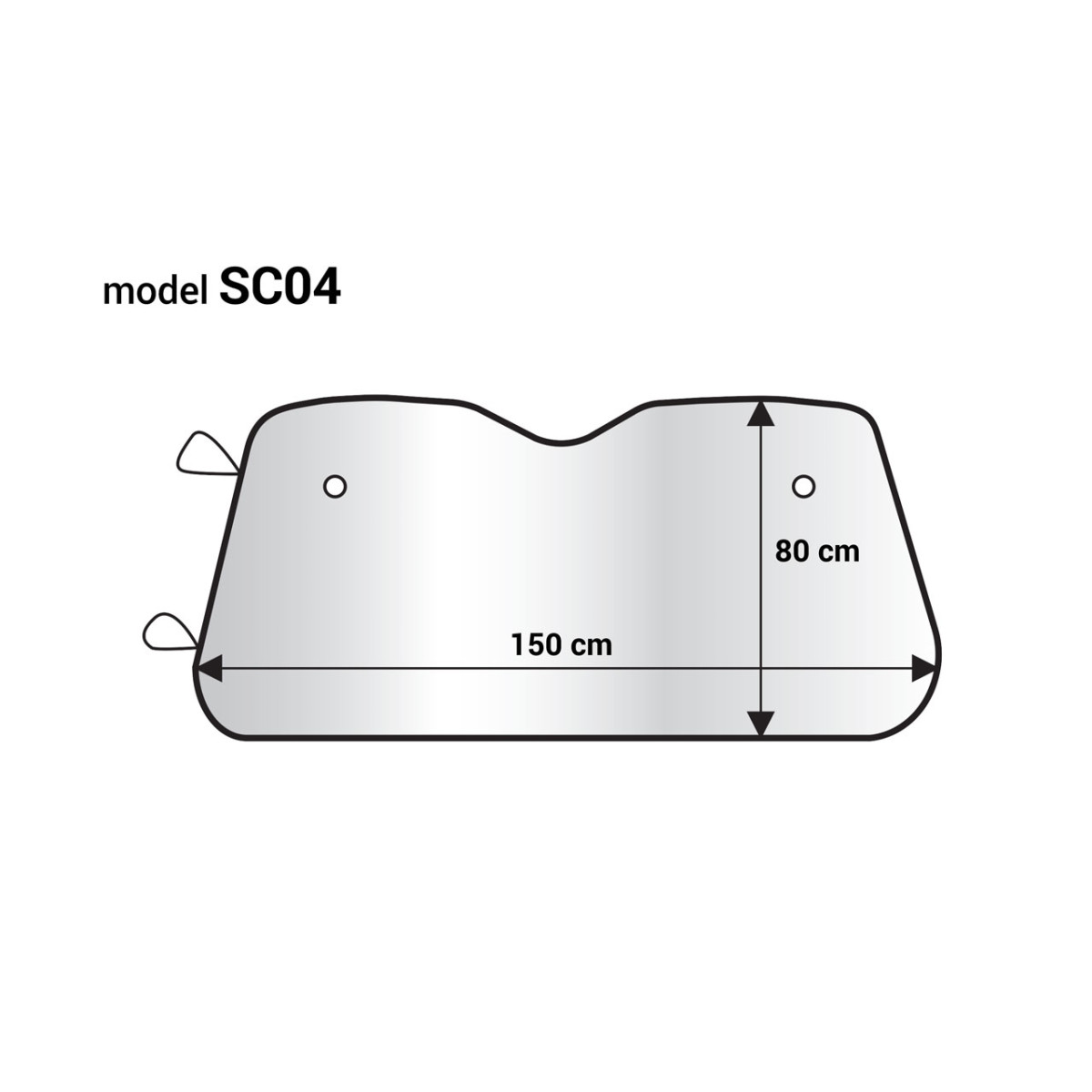 Windschutzscheibenschutz 150x80 cm, silber, EPE-Schaumstoff AMIO-01534