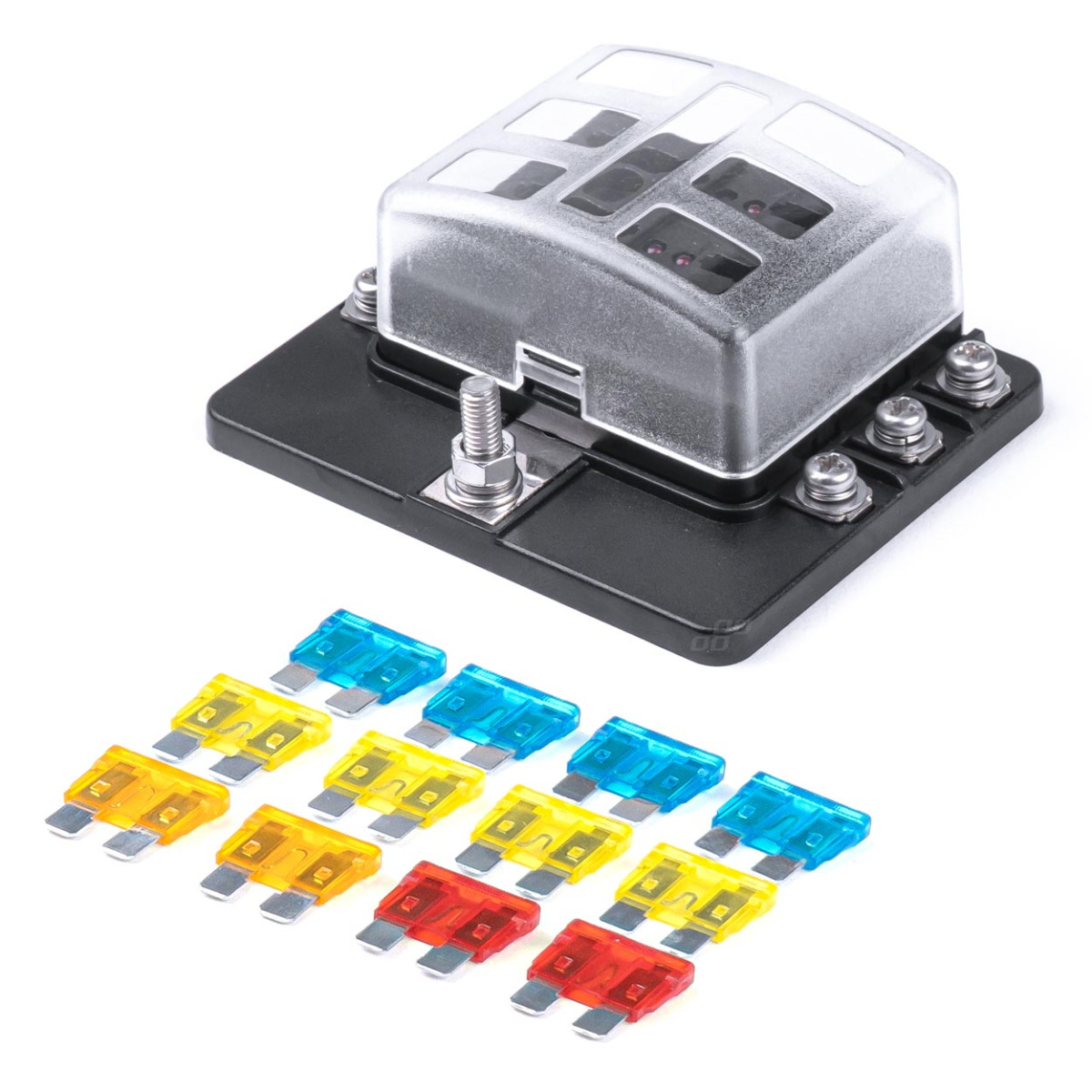 Sicherungskasten, 6-fach mit Sicherungen AMIO-03039