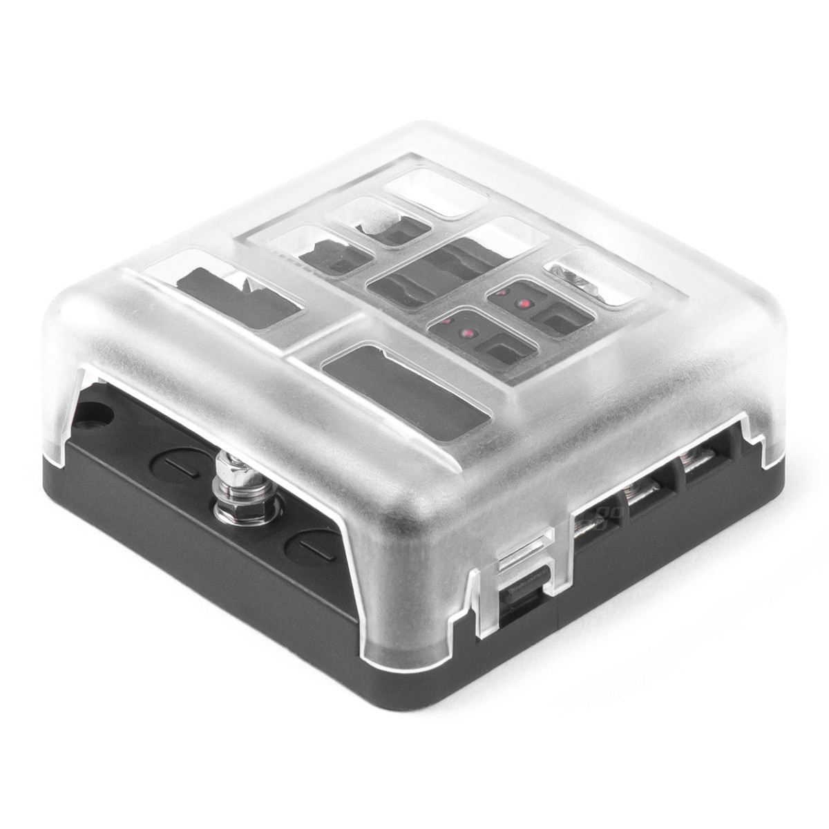 Sicherungskasten, 6 Steckdosen mit LED und Minuspol AMIO-03038