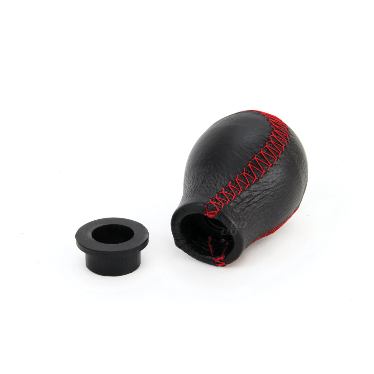 Schaltknauf, Leder, roter Faden