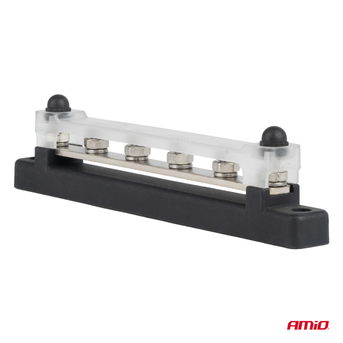 Stromverteilerblock mit Minuspol und 4 M6-Schrauben, Sammelschiene 12/24/48 V 150 A, AMIO-03808