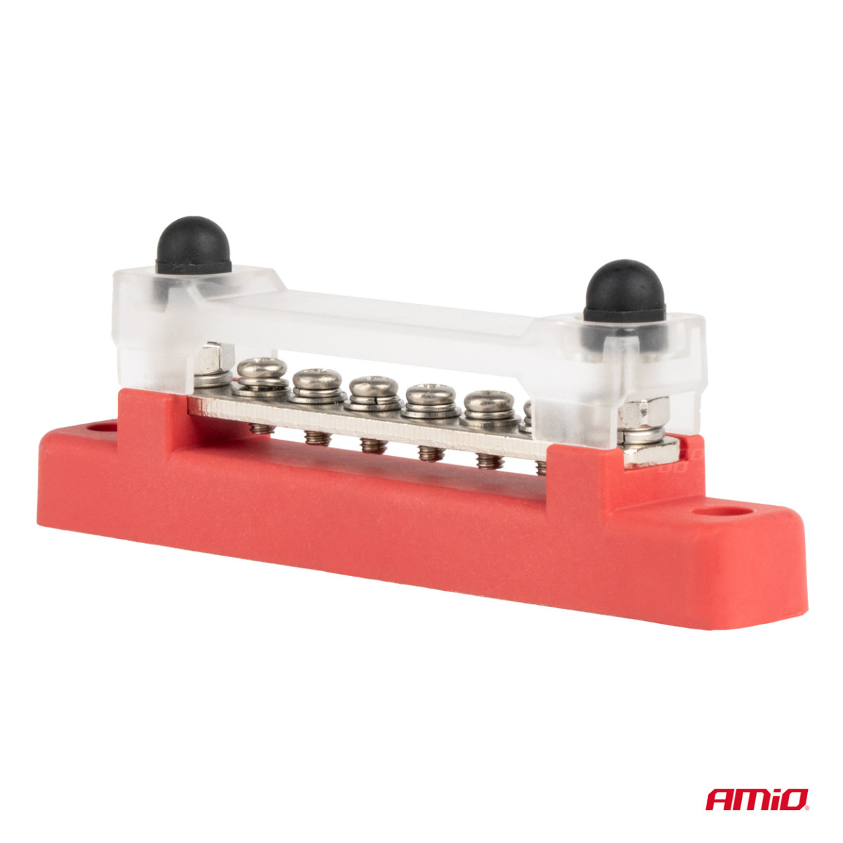 Stromverteilerblock mit Pluspol und 4 M6-Schrauben, Sammelschiene 12/24/48 V 150 A, AMIO-03810