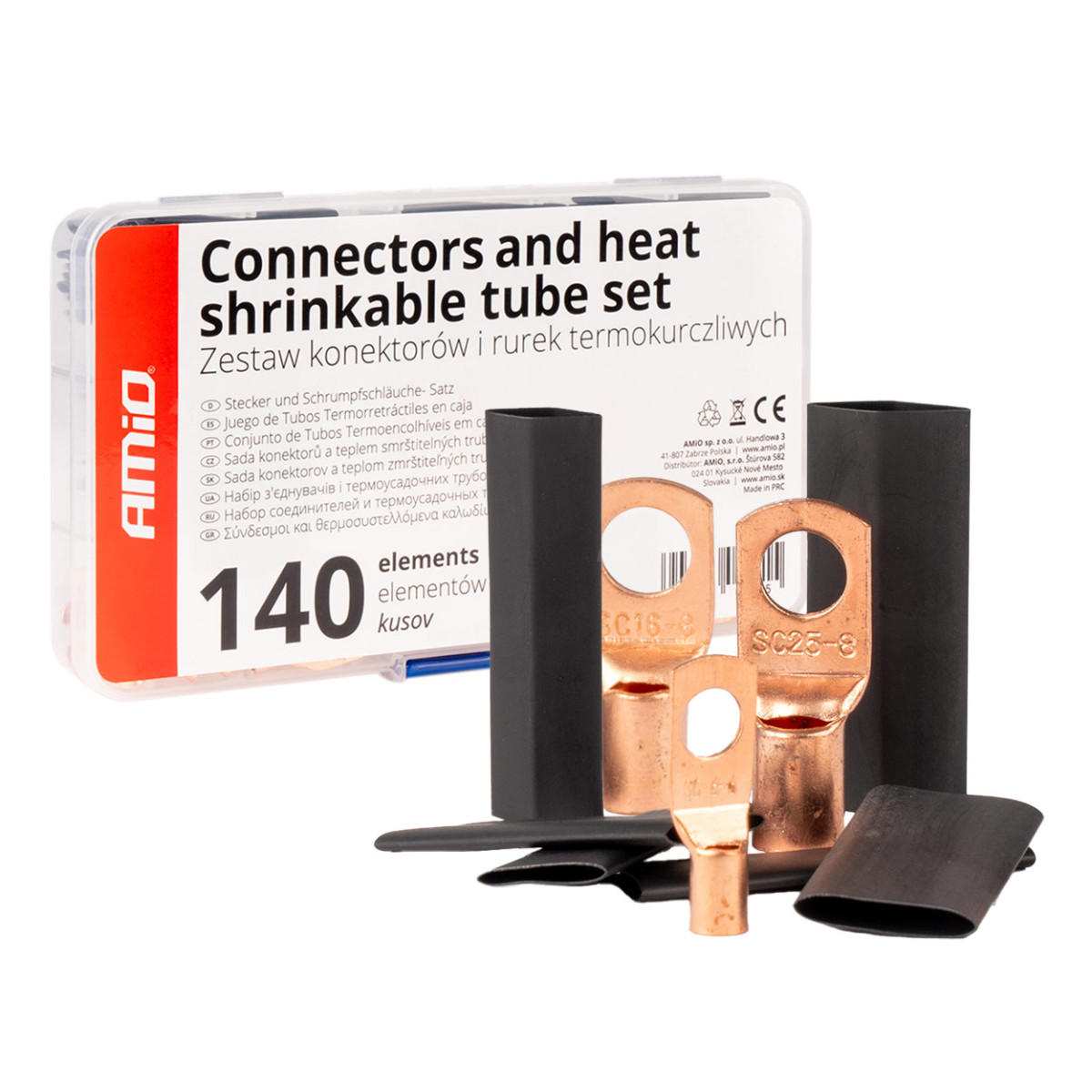 Wärmeschrumpfende Drahtverbinder und -schläuche, 140 Stück. AMIO-04121