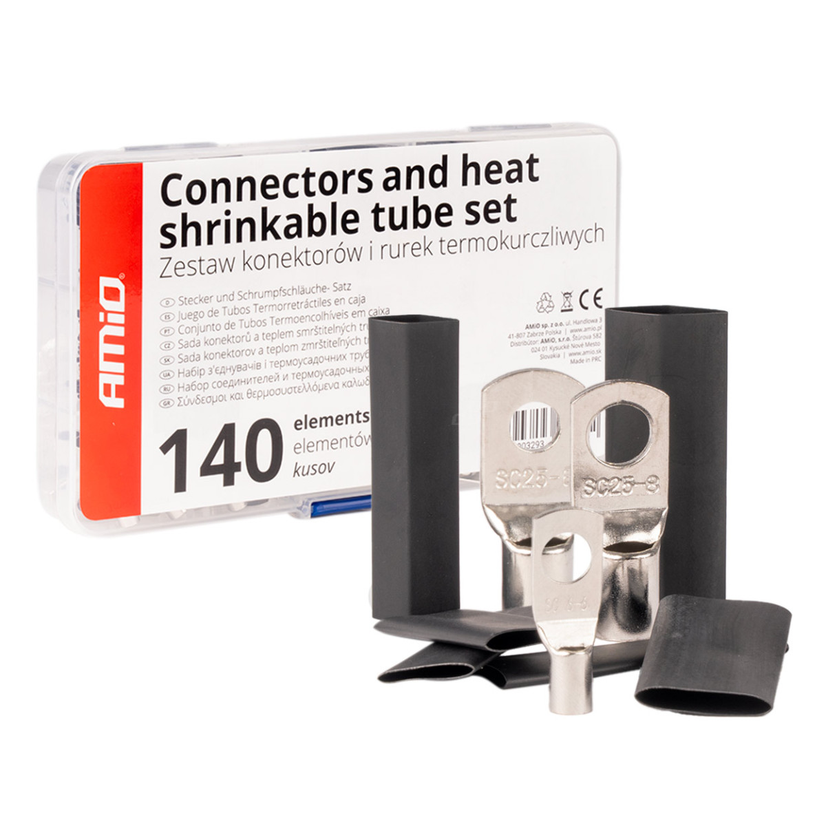Wärmeschrumpfende Drahtverbinder und -schläuche, 140 Stück. AMIO-04122