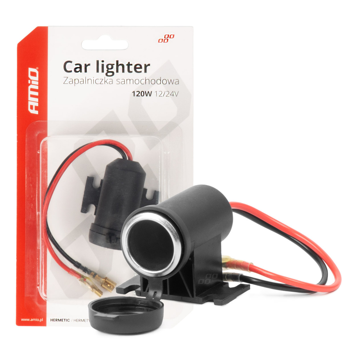 Hermetische Kfz-Steckdose 12/24V AMIO-04129