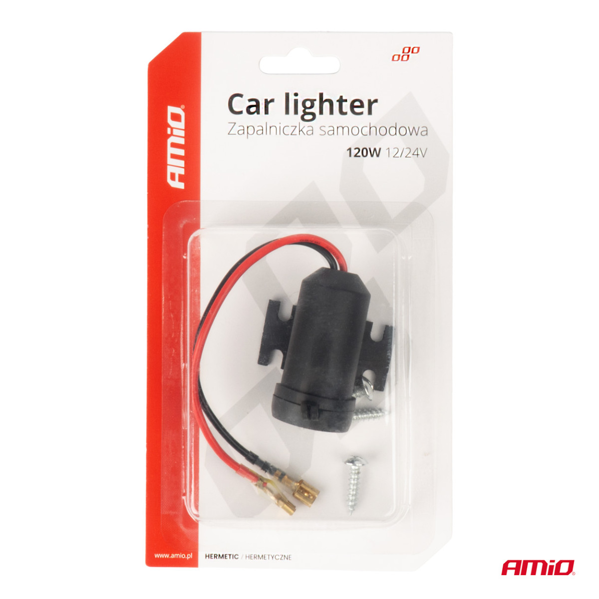 Hermetische Kfz-Steckdose 12/24V AMIO-04129