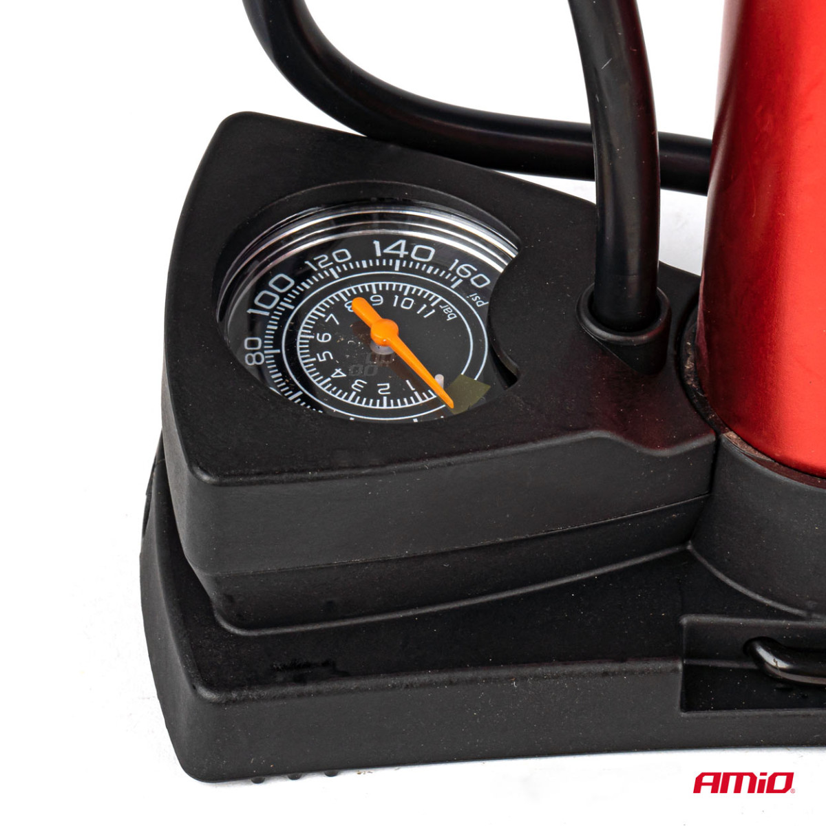 Mini-Fußpumpe mit Manometer PU03, AMIO-02147 