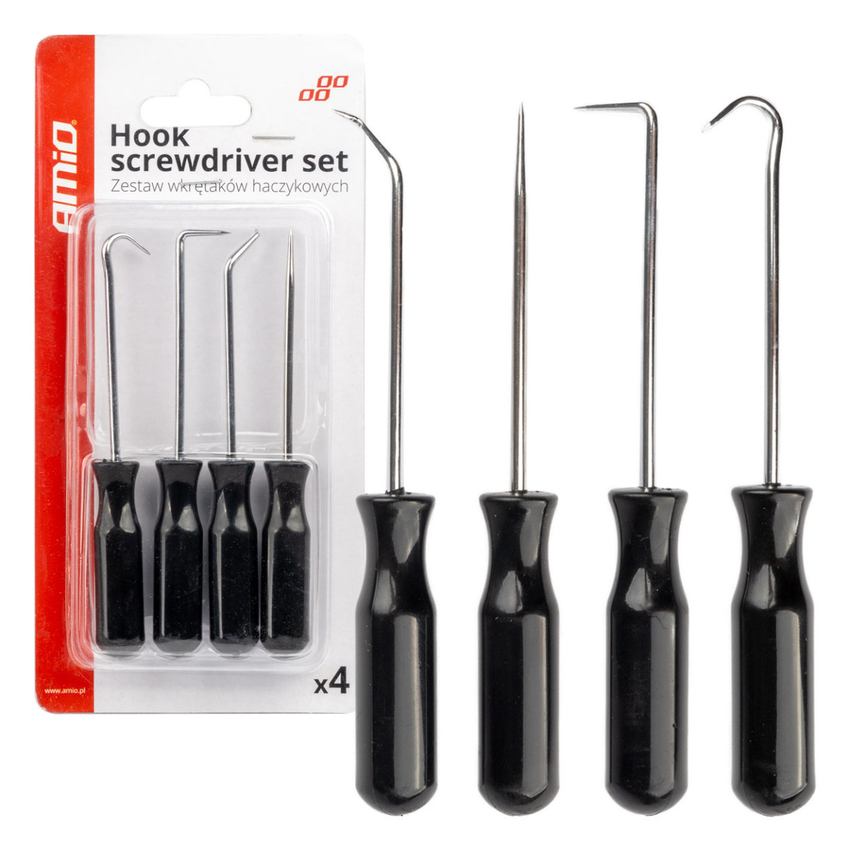 Haken- und Trennwerkzeugset, 4-teilig. AMIO-04281