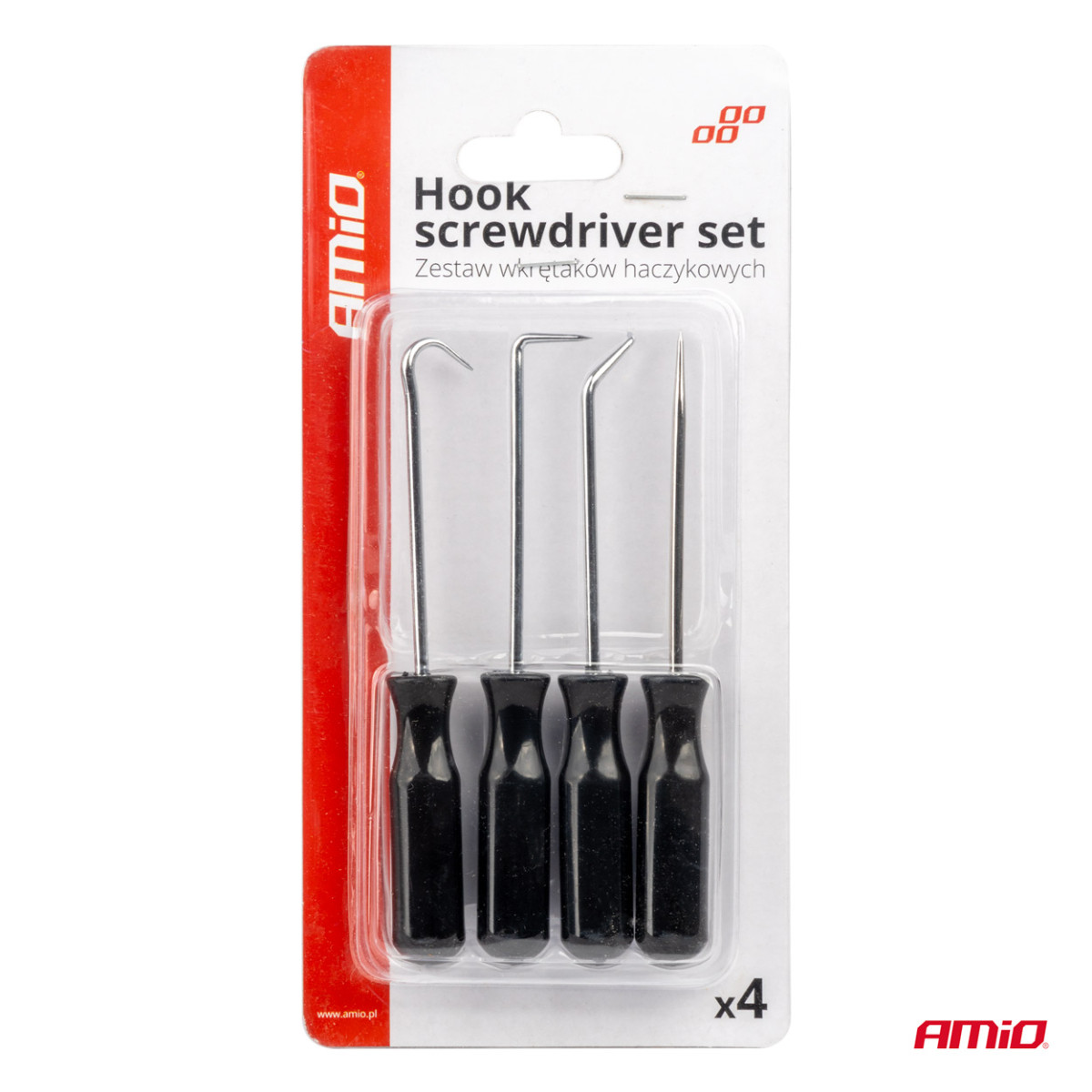 Haken- und Trennwerkzeugset, 4-teilig. AMIO-04281