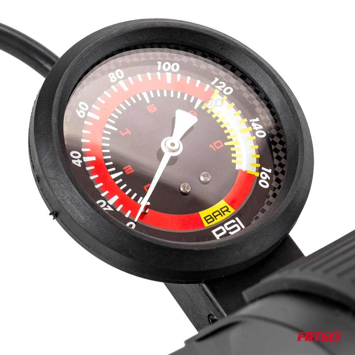 Hochwertige Doppelkolben-Fußpumpe 2×Ø45 mm mit Manometer und Adaptern PU07