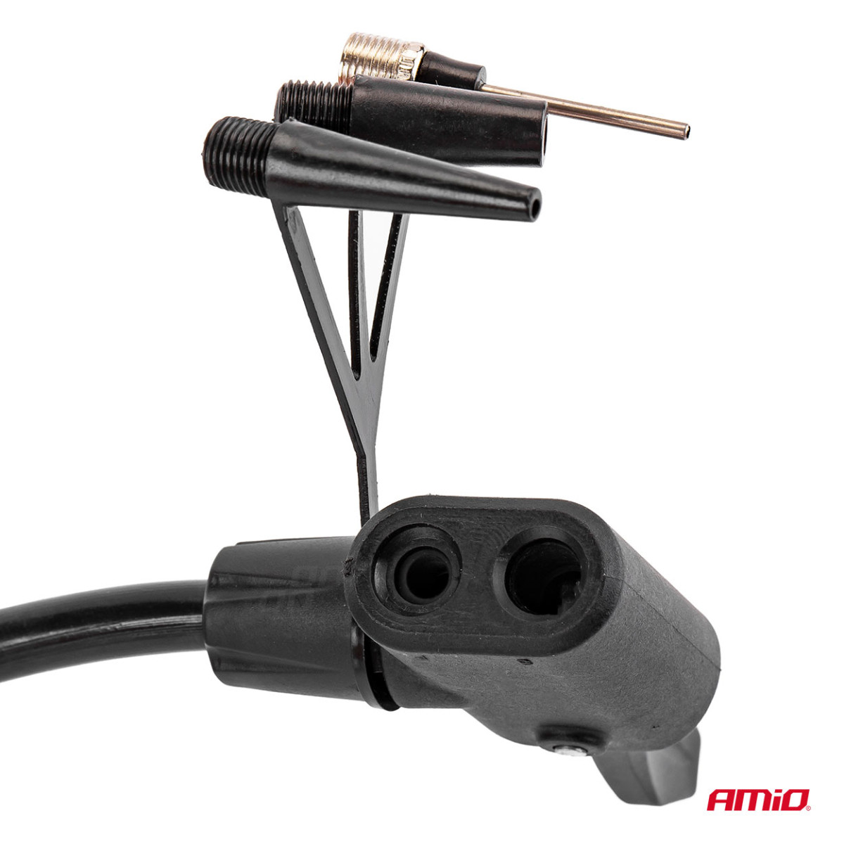 HQ Einkolben-Fußpumpe Ø55 mm mit Manometer und Adaptern PU06