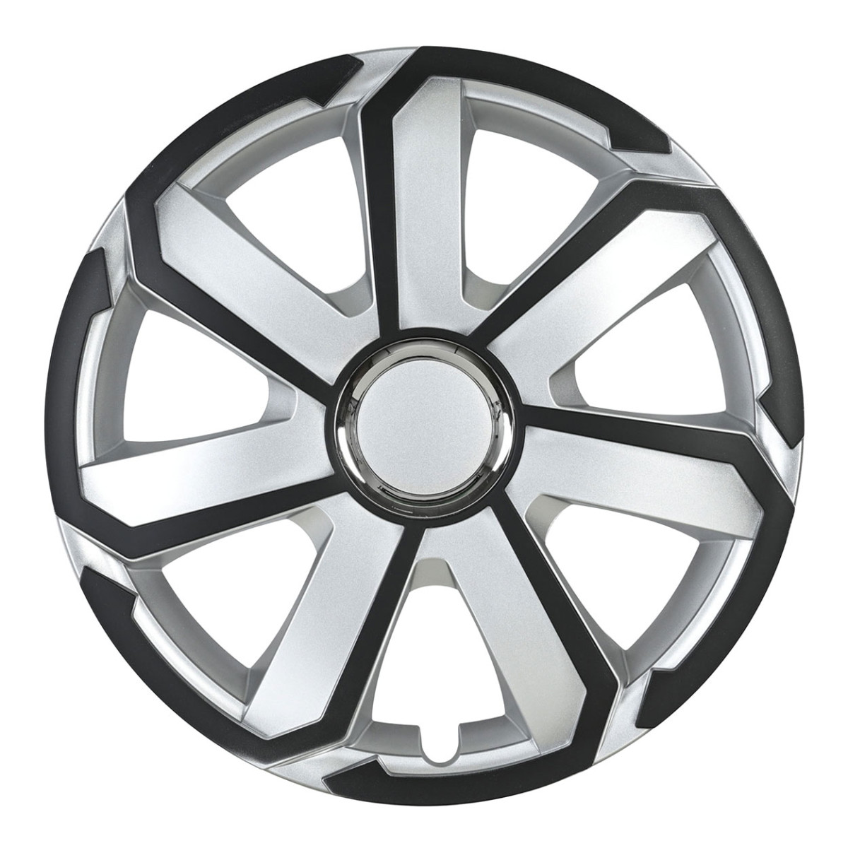 Radkappe 1 Stück AEROSPIN, silber und schwarz 16" 
