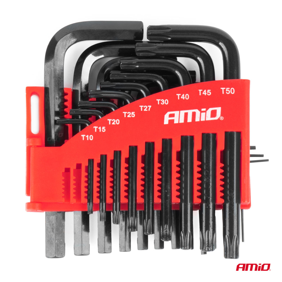 Sechskant- und Torx-Schlüsselsatz CRV, schwarz, 22-teilig, AMIO-04297