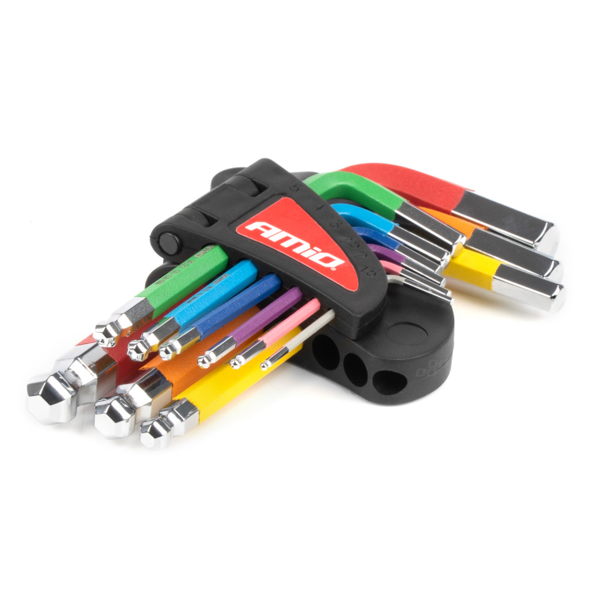 Sechskantschlüssel (Inbusschlüssel) mit Kugel, kurz, 9 Stück, S2 AMIO-04298