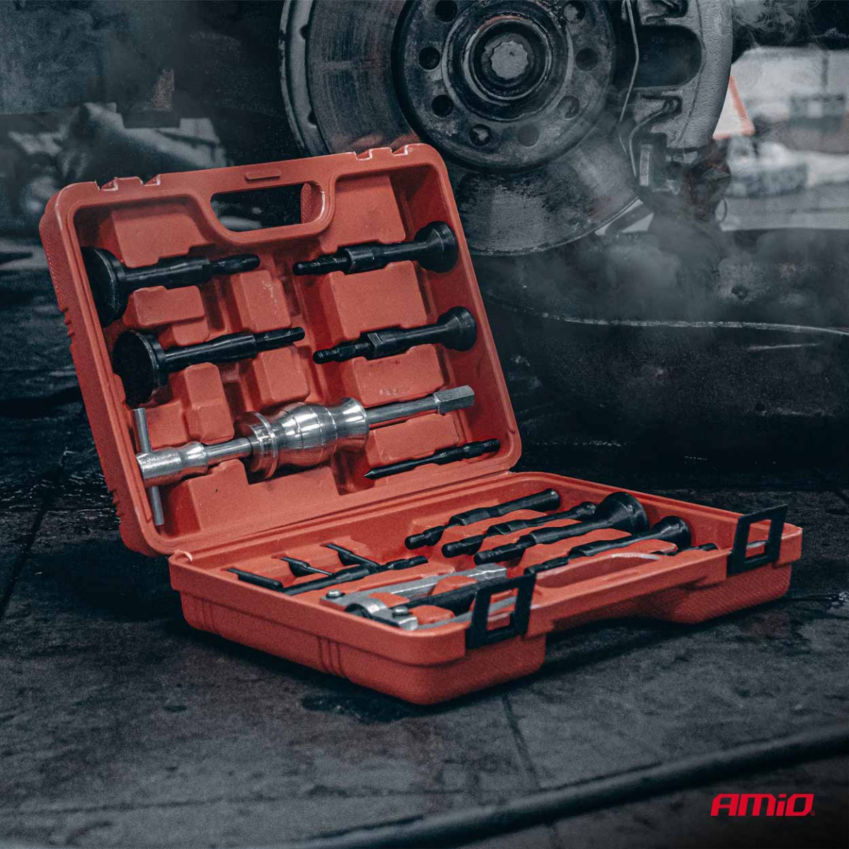 Trägheitshammer zum Ausbau von Lagern 8–58 mm, 16 Stück. AMIO-04758