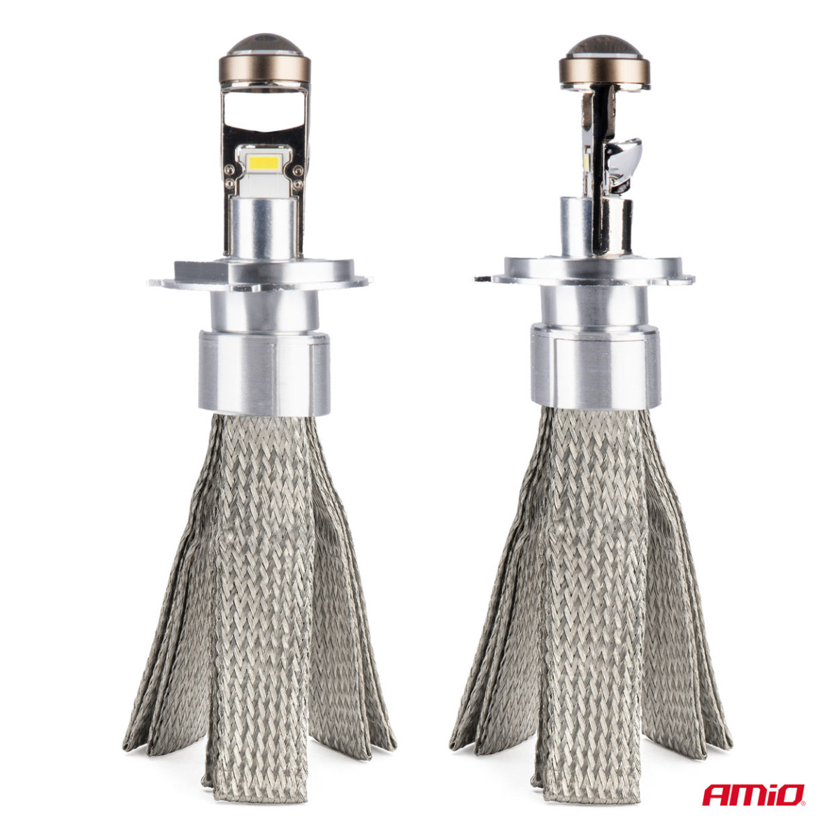 LED-Scheinwerferlampen FLEX+ Serie H4 Linse 12V 24V 6000K Canbus, 2 Stück. AMIO-03658