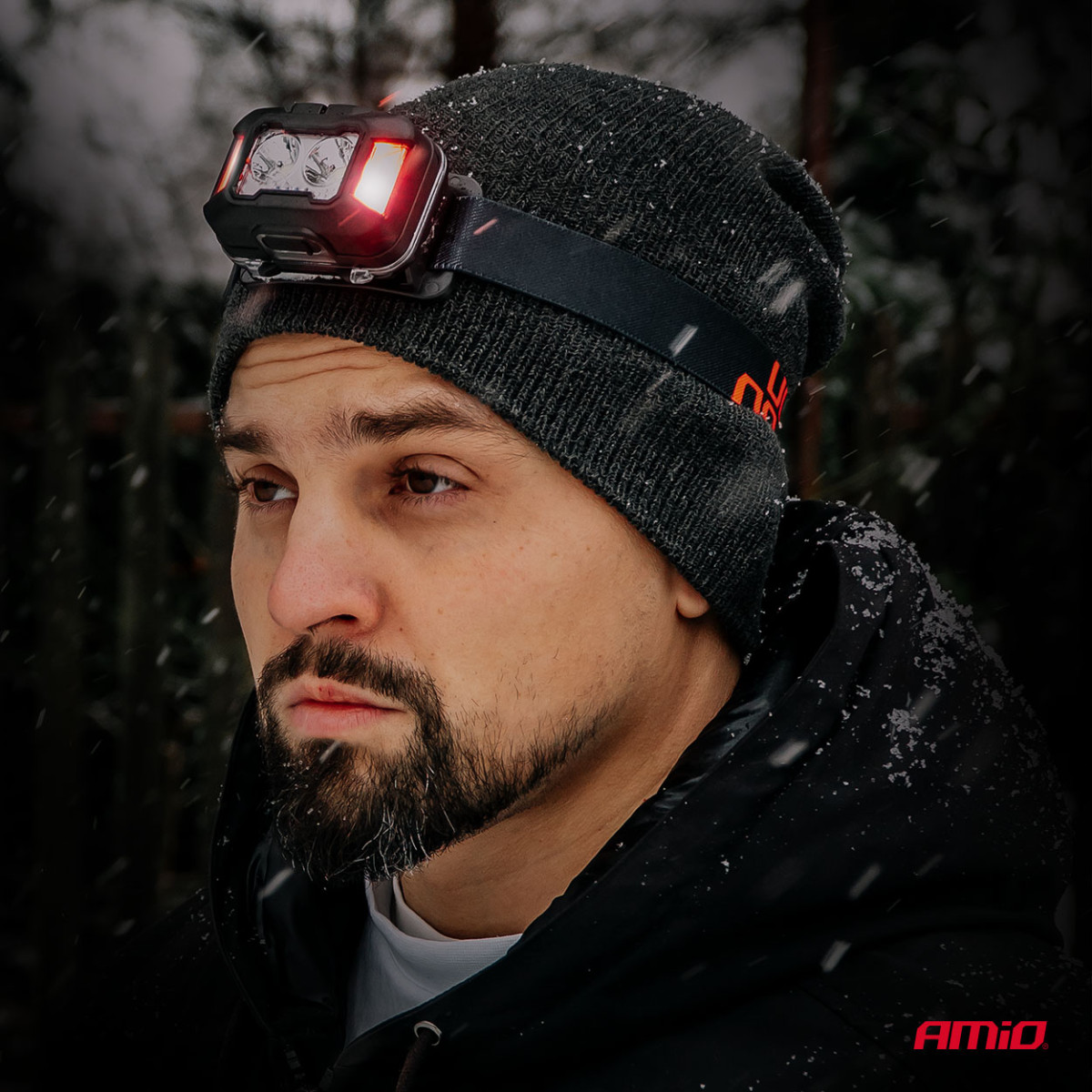 Wiederaufladbare LED-Stirnlampe 2×XPG + 10 SMD, 1800 mAh, SUPERHELL (BATT) AMIO-04668