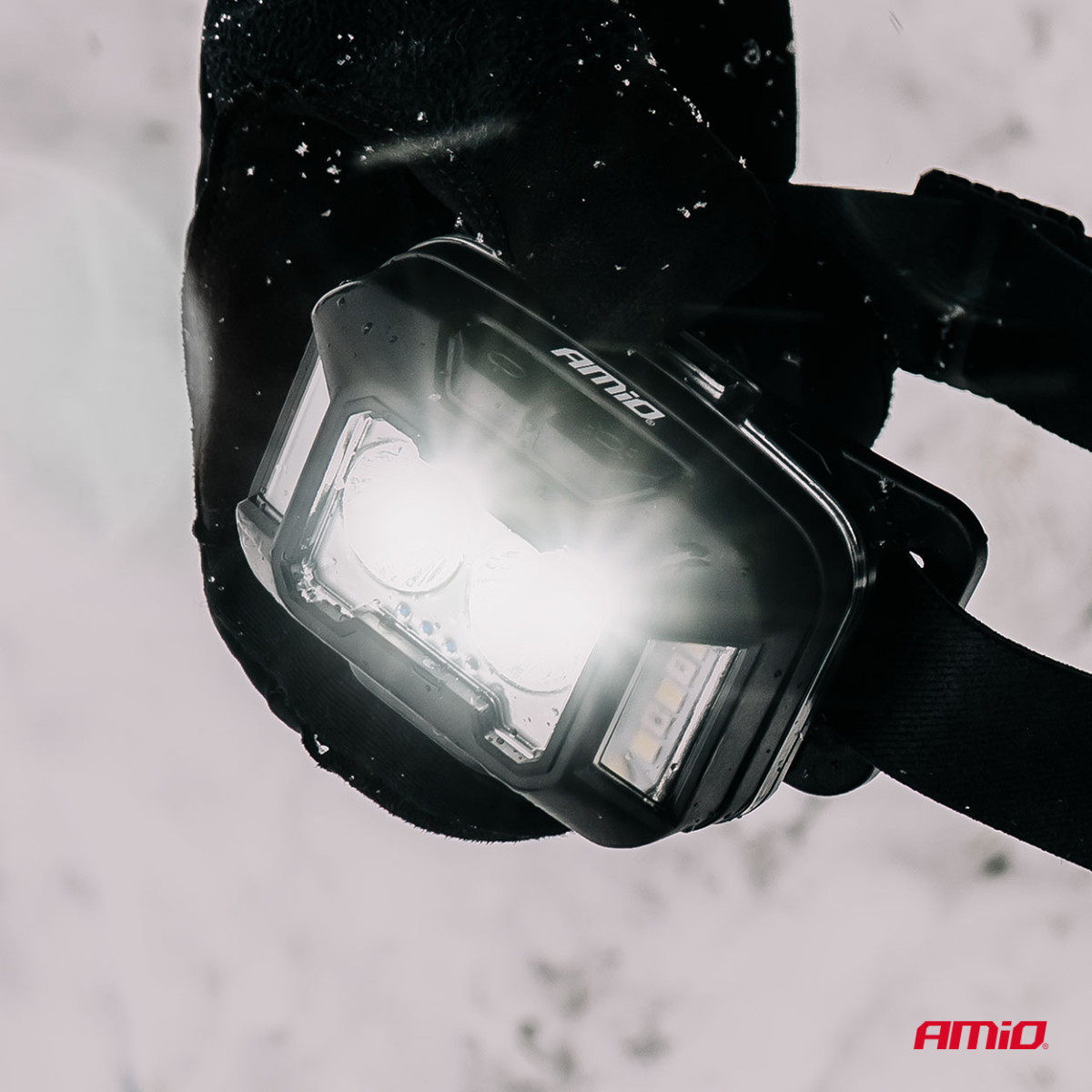 Wiederaufladbare LED-Stirnlampe 2×XPG + 10 SMD, 1800 mAh, SUPERHELL (BATT) AMIO-04668