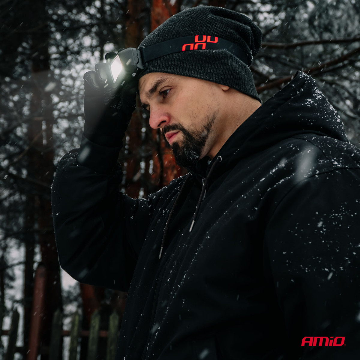 Wiederaufladbare LED-Stirnlampe COB mit Bewegungssensor, 1800 mAh AMIO-04666