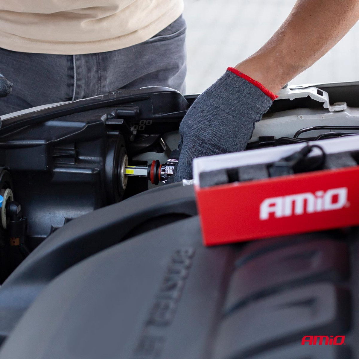 LED-Scheinwerferlampen COB-Serie H8/H9/H11 AMiO-02845