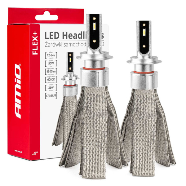 LED-Scheinwerferlampen FLEX+ Serie H7 CAN-Bus 6000K 12-24V AMIO-03659