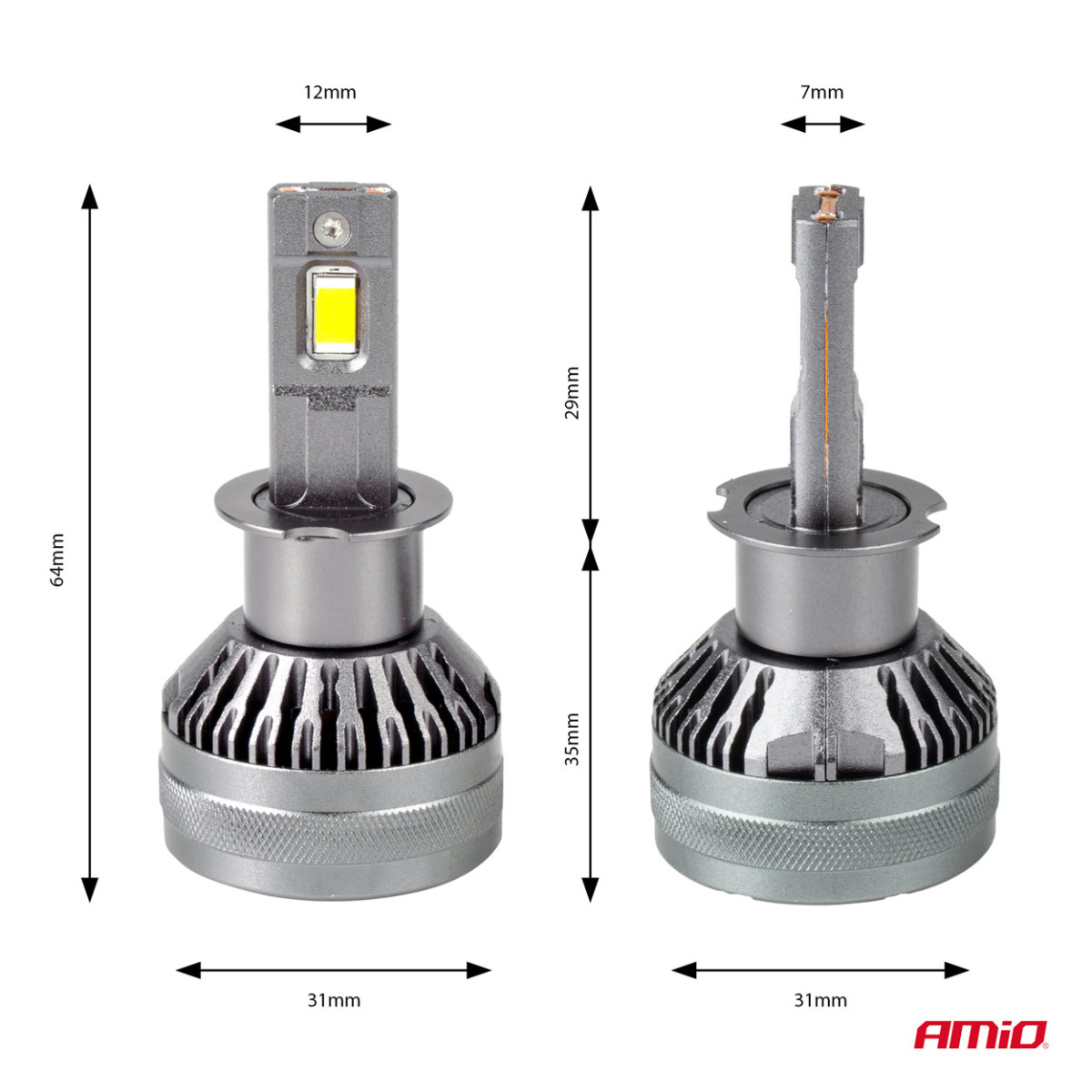 LED-Scheinwerferlampen HP Serie H3 12-24V 6500k AMIO-03672