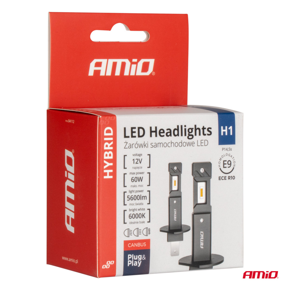 LED-Scheinwerferlampen Hybrid H1 6000K Canbus 60W AMIO-04112