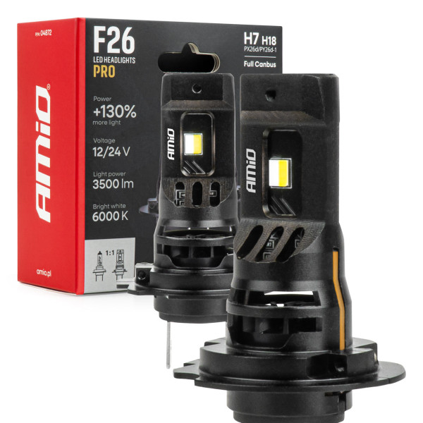 LED-Autolampen H7/H18 F26 PRO LumiTec LIMITED +130% DUO FULL CANBUS 12V/24V AMIO-04872