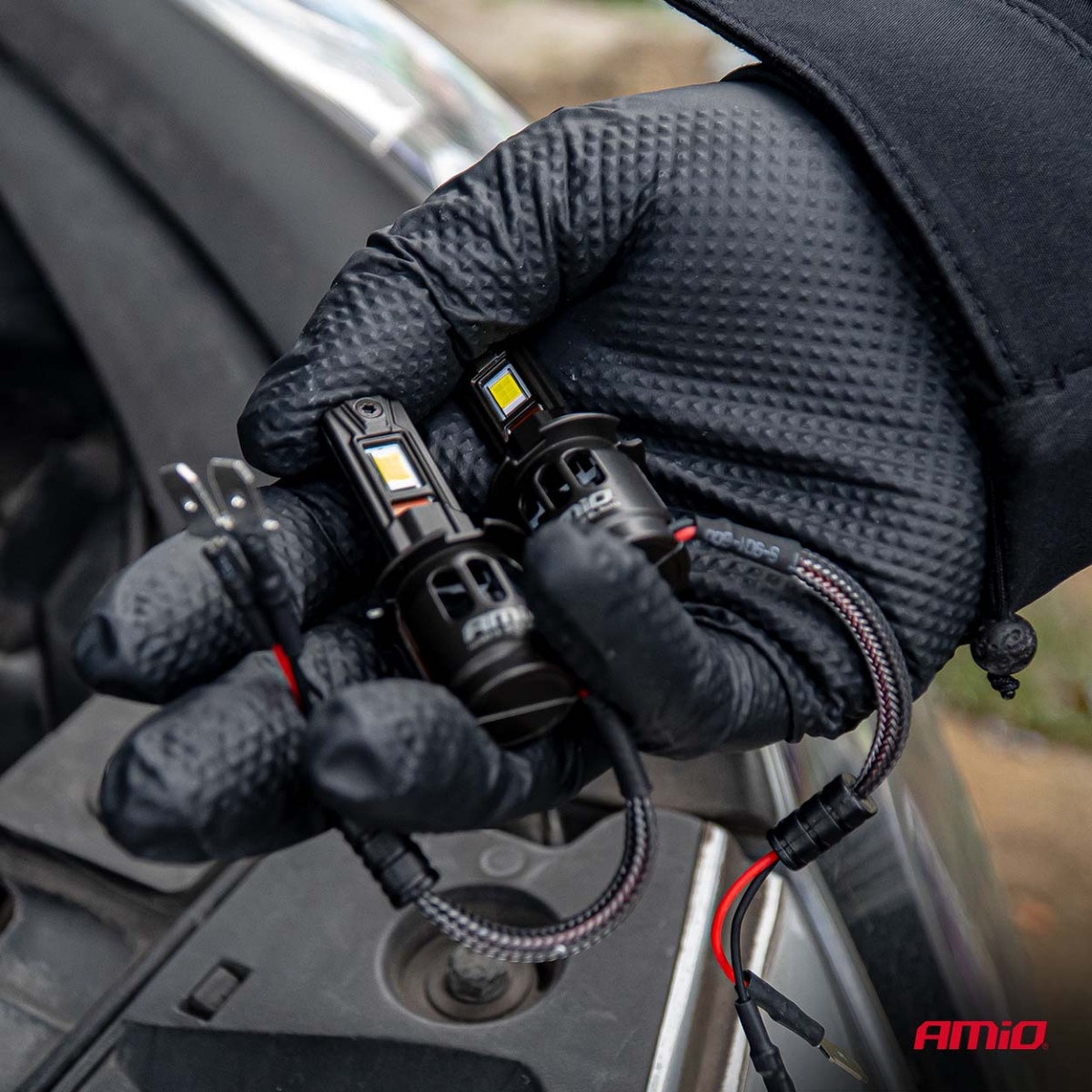 LED-Scheinwerferlampen Serie F25 PRO SCHWARZ VOLL CANBUS H3 68W 12V 24V, AMIO-04718