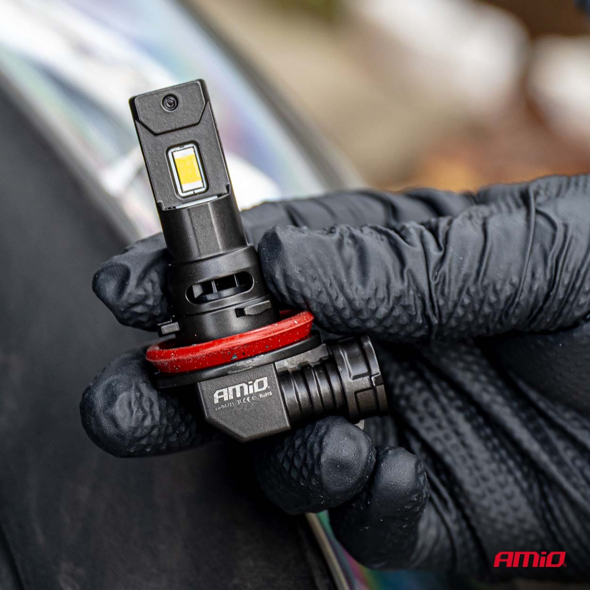 LED-Scheinwerferlampen F25 PRO SCHWARZ VOLL CANBUS H8 H9 H11 H16 68W 12V 24V AMIO-04721