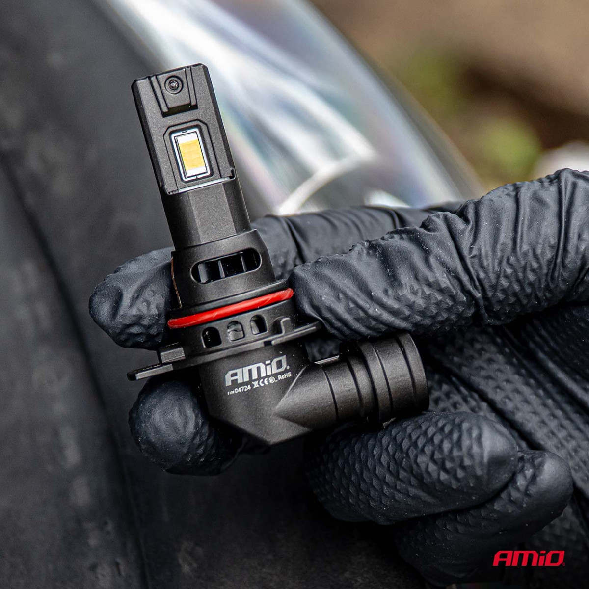 LED-Scheinwerferlampen Serie F25 PRO SCHWARZ VOLL CANBUS HIR2 68W 12V 24V, AMIO-04724