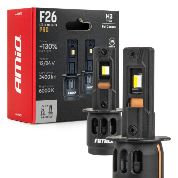 LED-Autolampen H3 F26 PRO LumiTec LIMITED +130% DUO FULL CANBUS 12V/24V AMIO-04870