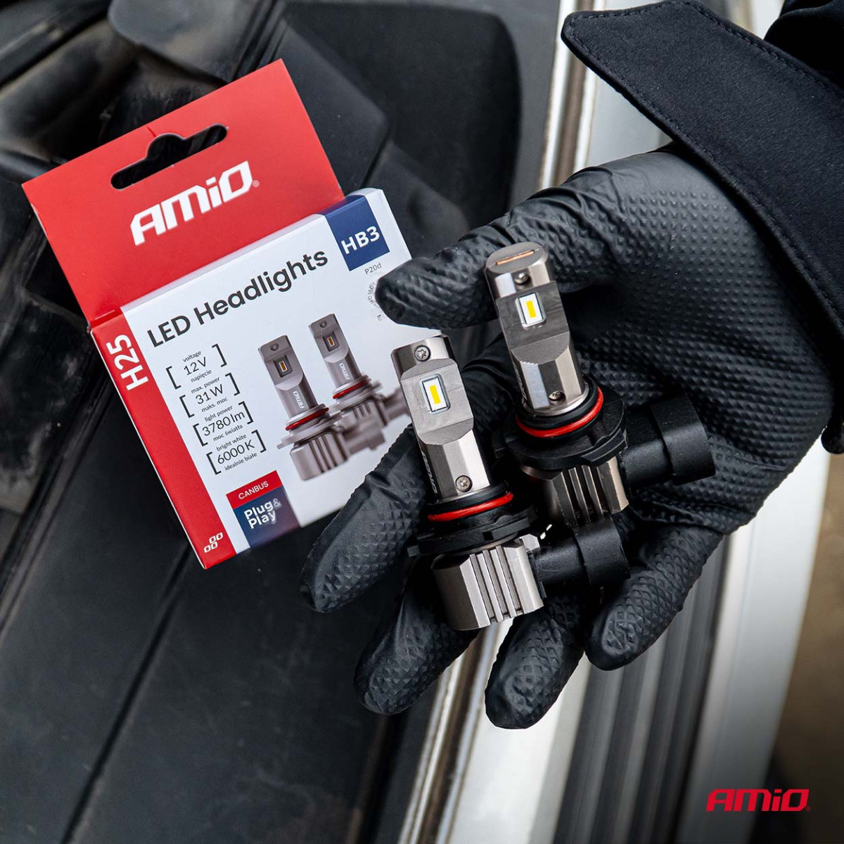 LED-Scheinwerferlampen H25 CANBUS HB3 9005 12V 31W, AMIO-04714