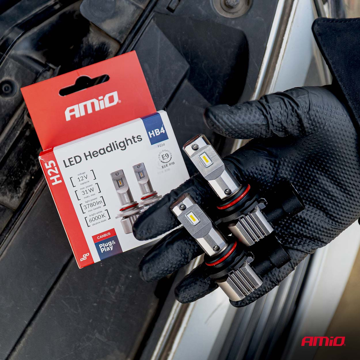 LED-Scheinwerferlampen Serie H25 CANBUS HB4 9006 12V 31W, AMIO-04715